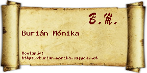 Burián Mónika névjegykártya